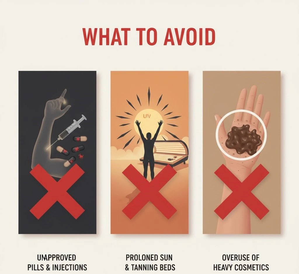 What to Avoid to get darker skin