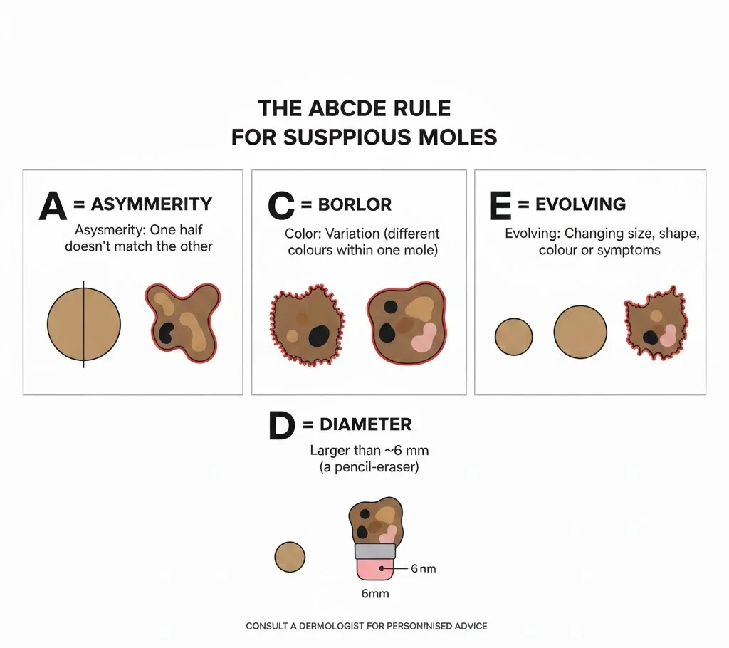 The ABCDE rule for suspicious moles