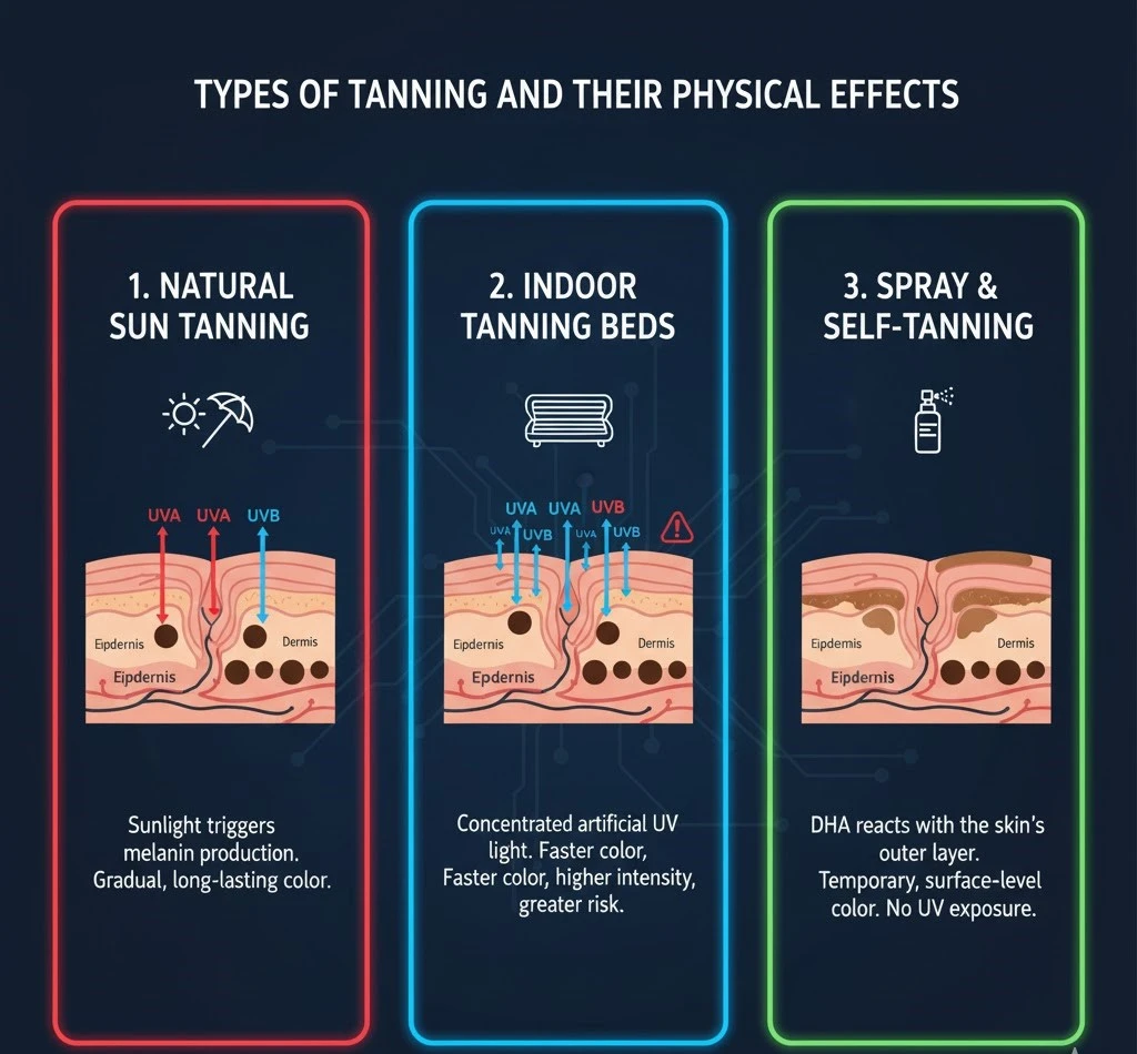 Types of Tanning and Their Physical Effects