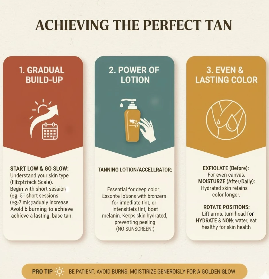 Achieving a perfect tan