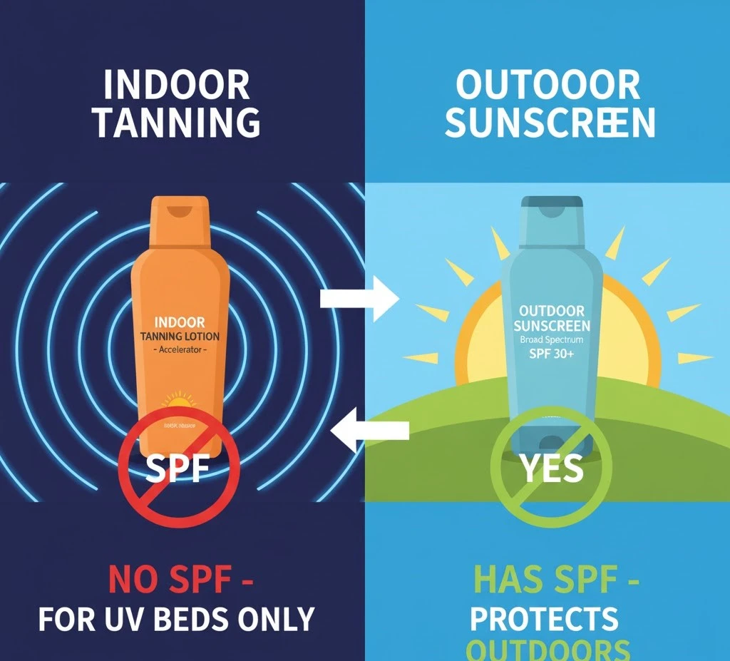 Difference Between Indoor and Outdoor Tanning Products