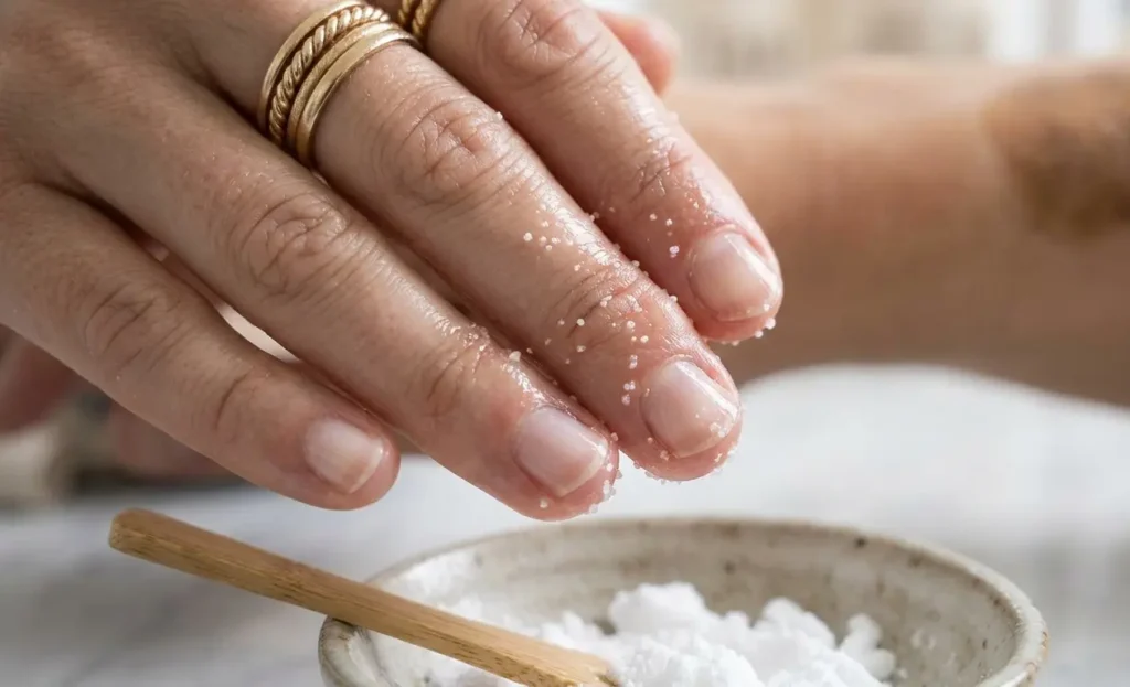 How to get fake tan off hands around knuckles and nail areas